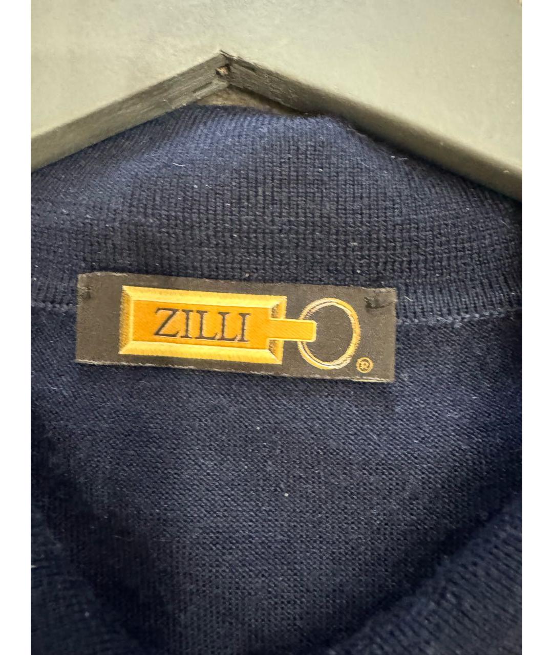 ZILLI Темно-синее поло с длинным рукавом, фото 3