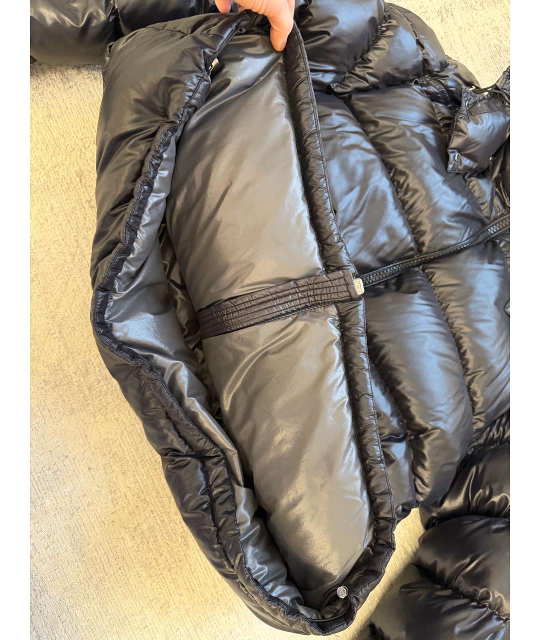 MONCLER Черный полиамидовый пуховик, фото 6