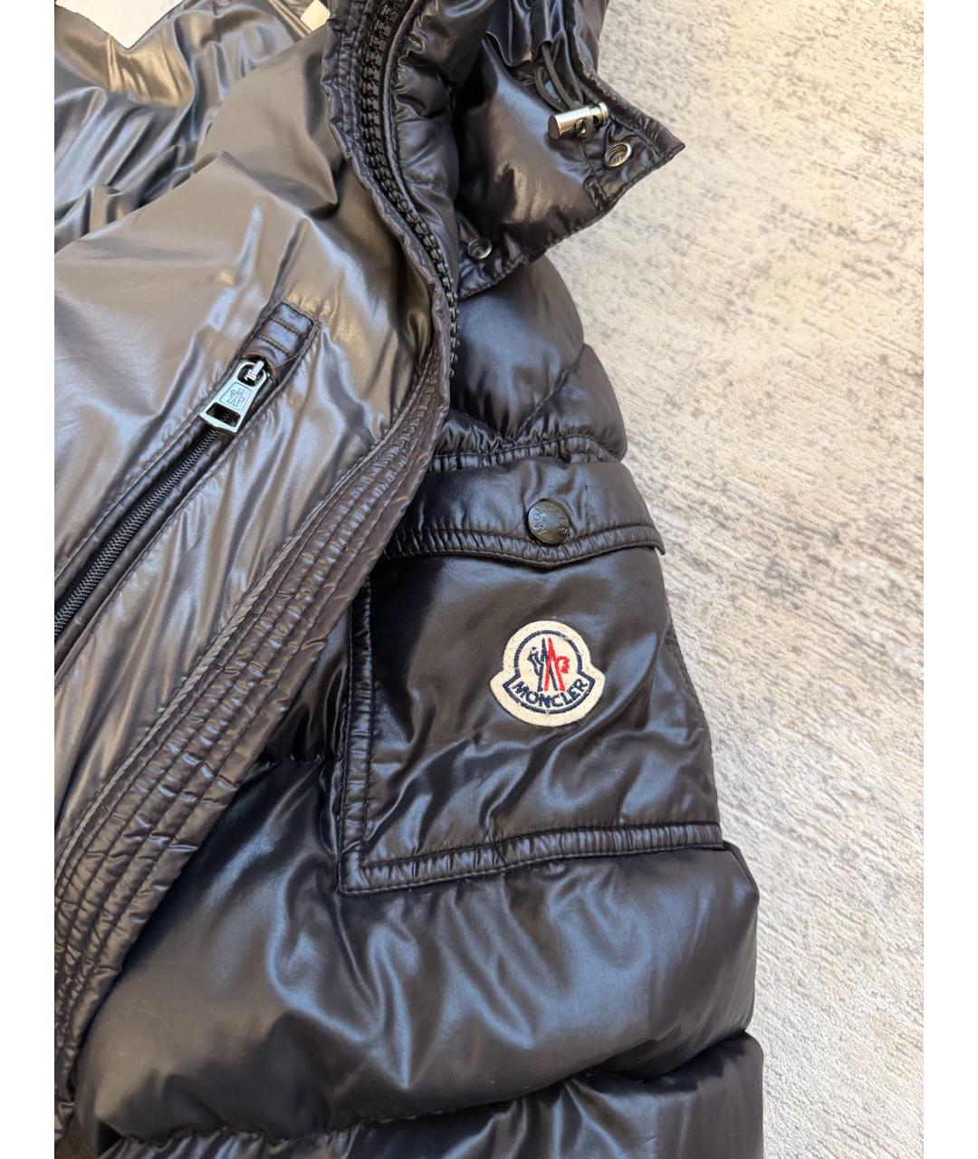 MONCLER Черный полиамидовый пуховик, фото 4