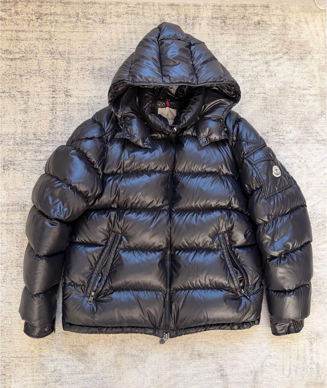 MONCLER Черный полиамидовый пуховик, фото 9