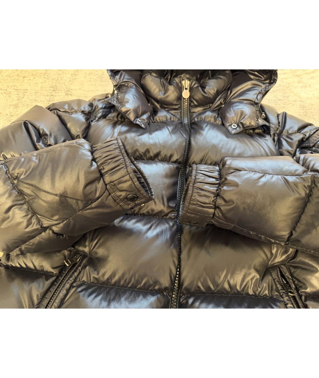 MONCLER Черный полиамидовый пуховик, фото 7