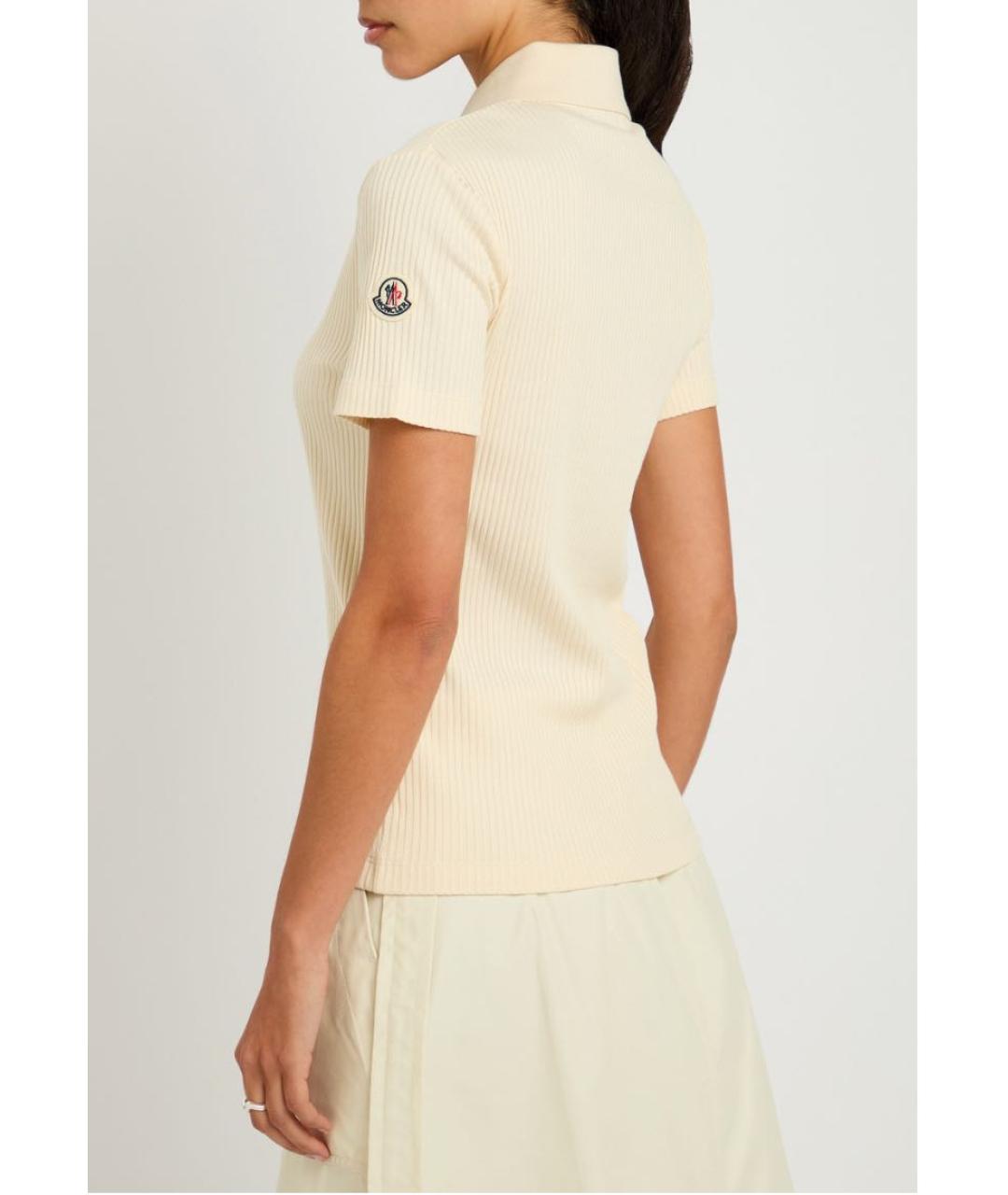 MONCLER Бежевая хлопковая футболка, фото 7