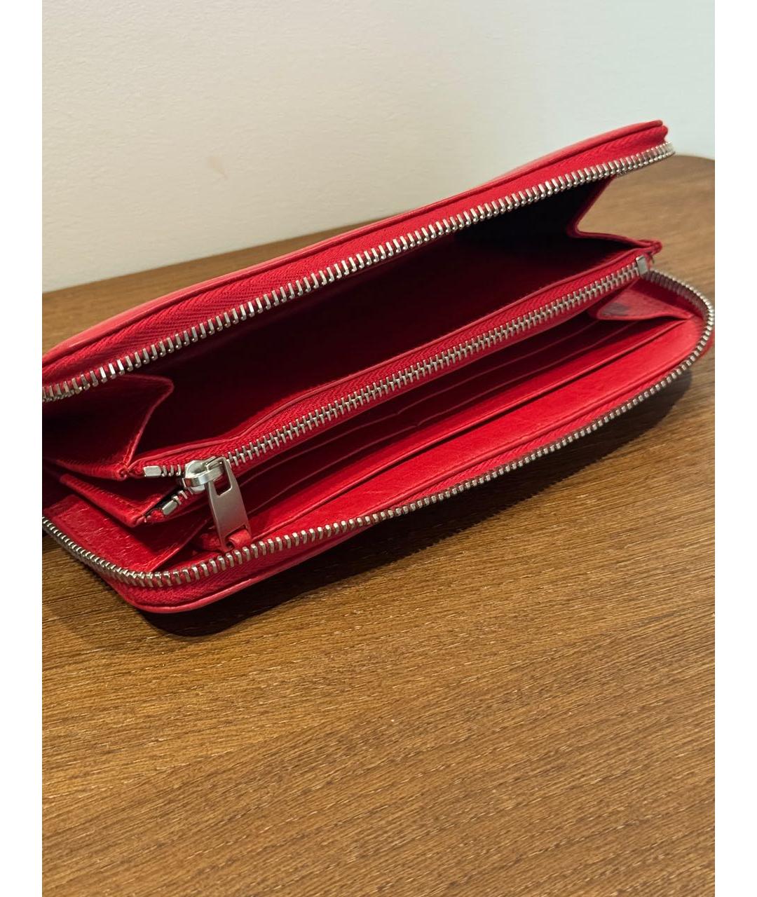 BALENCIAGA Красный кожаный кошелек, фото 4