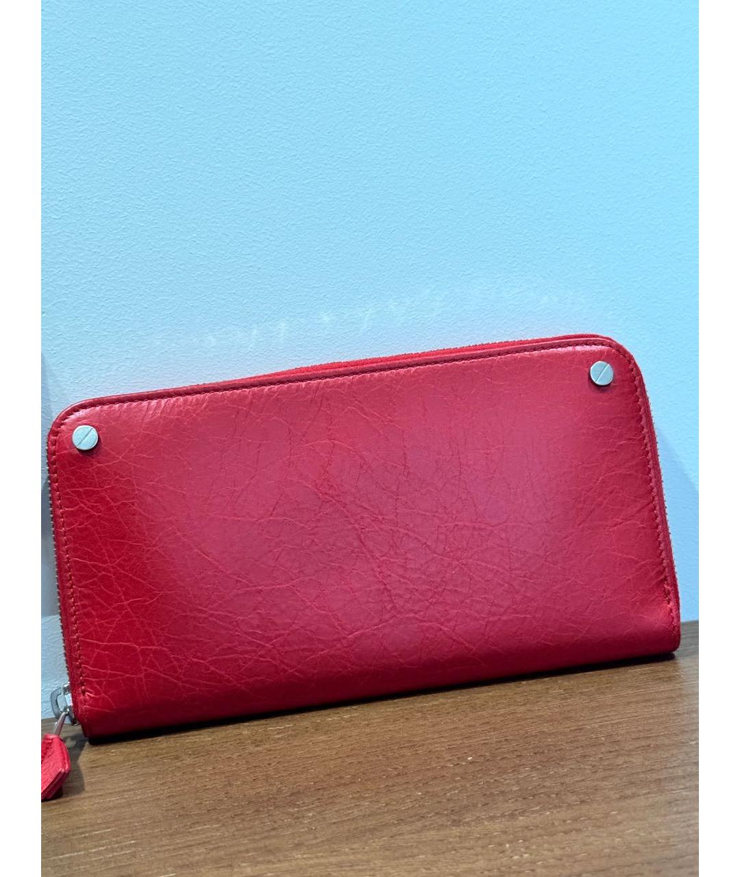 BALENCIAGA Красный кожаный кошелек, фото 2