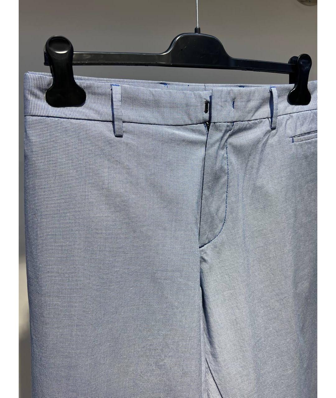 ZZEGNA Голубые хлопковые классические брюки, фото 3