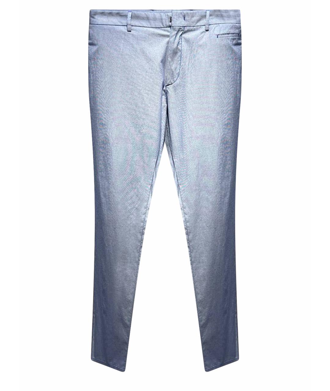 ZZEGNA Голубые хлопковые классические брюки, фото 1