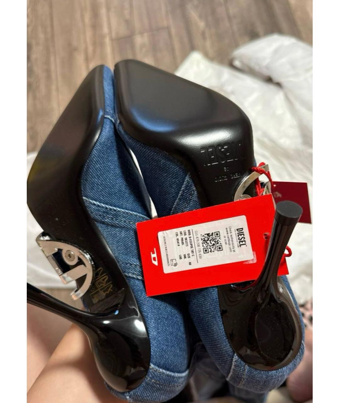 DIESEL Синие ботфорты, фото 6