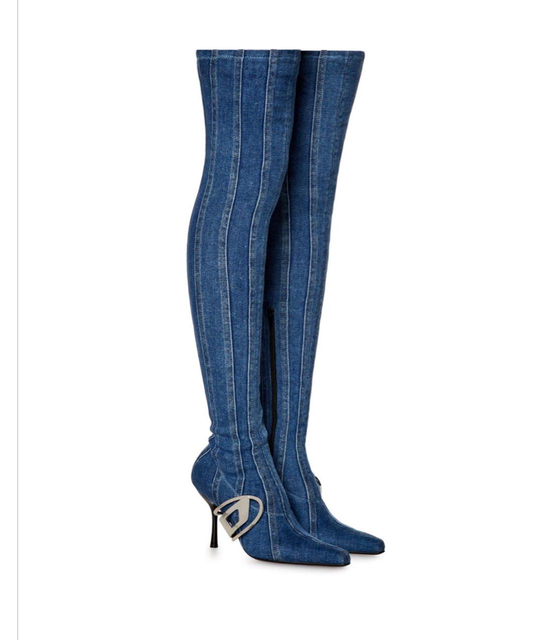 DIESEL Синие ботфорты, фото 9