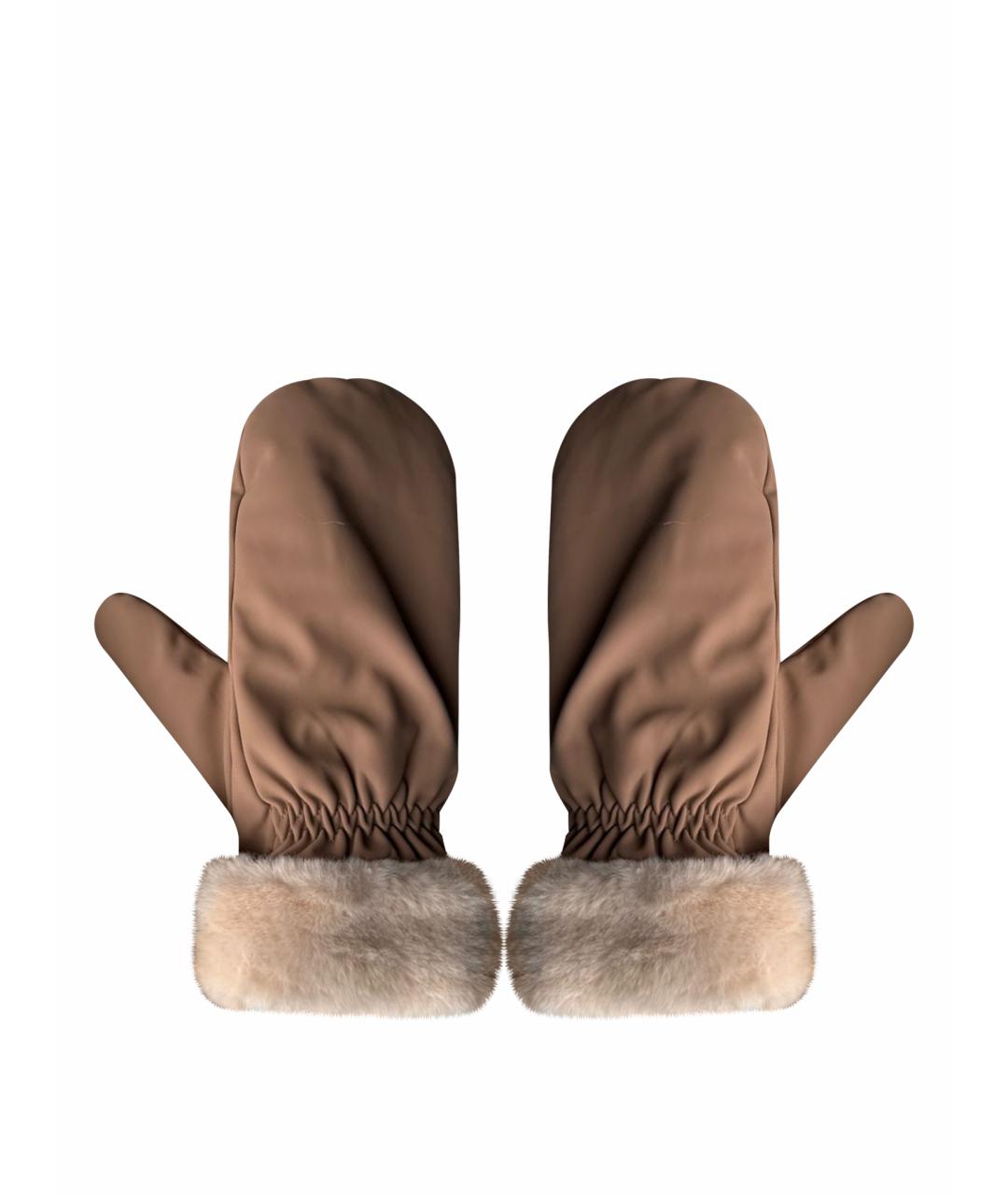 MAX MARA Бежевые варежки, фото 1