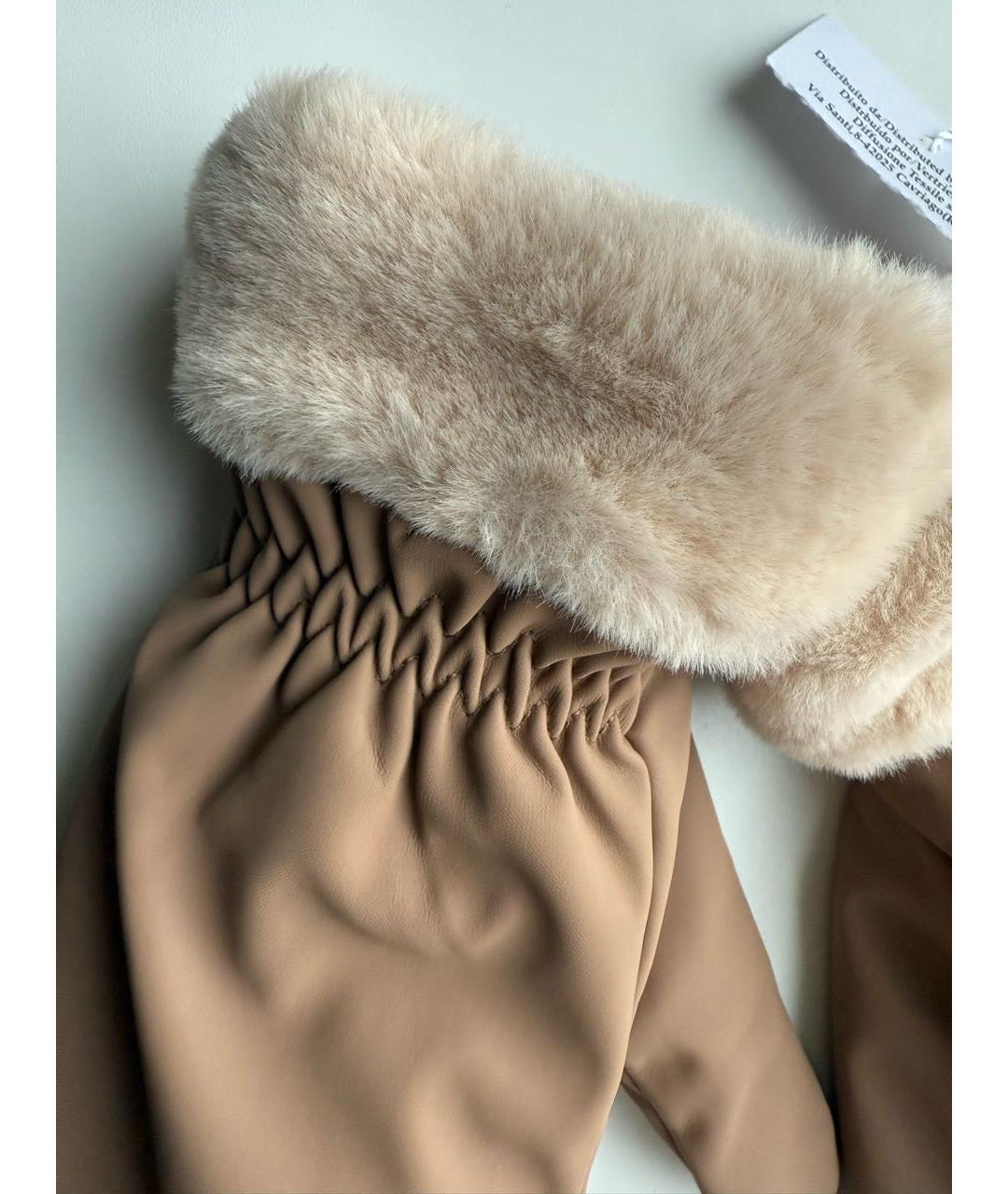 MAX MARA Бежевые варежки, фото 2