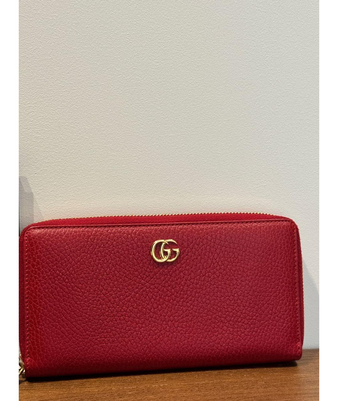 GUCCI Красный кожаный кошелек, фото 2