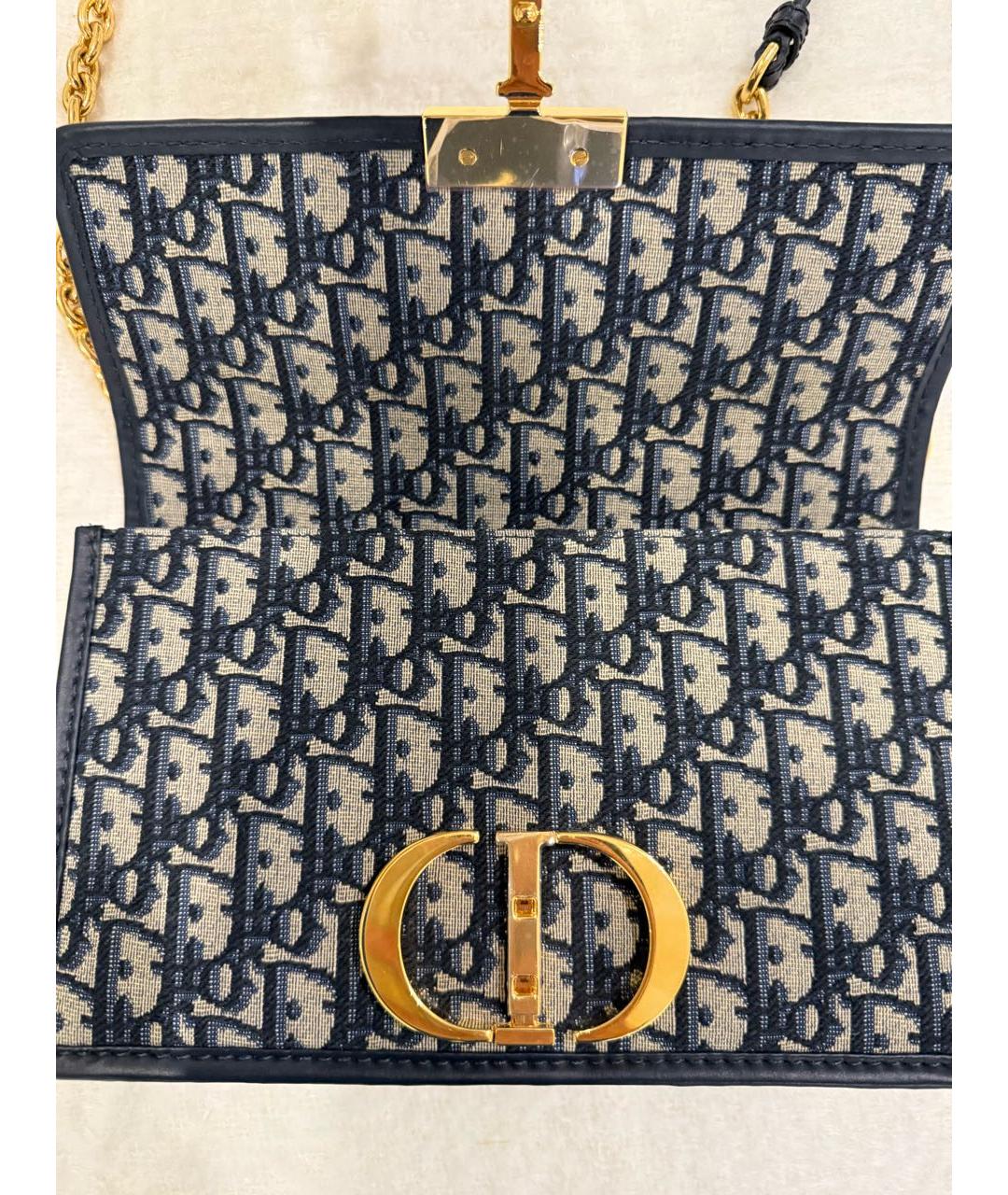 CHRISTIAN DIOR Темно-синяя кожаная сумка через плечо, фото 3