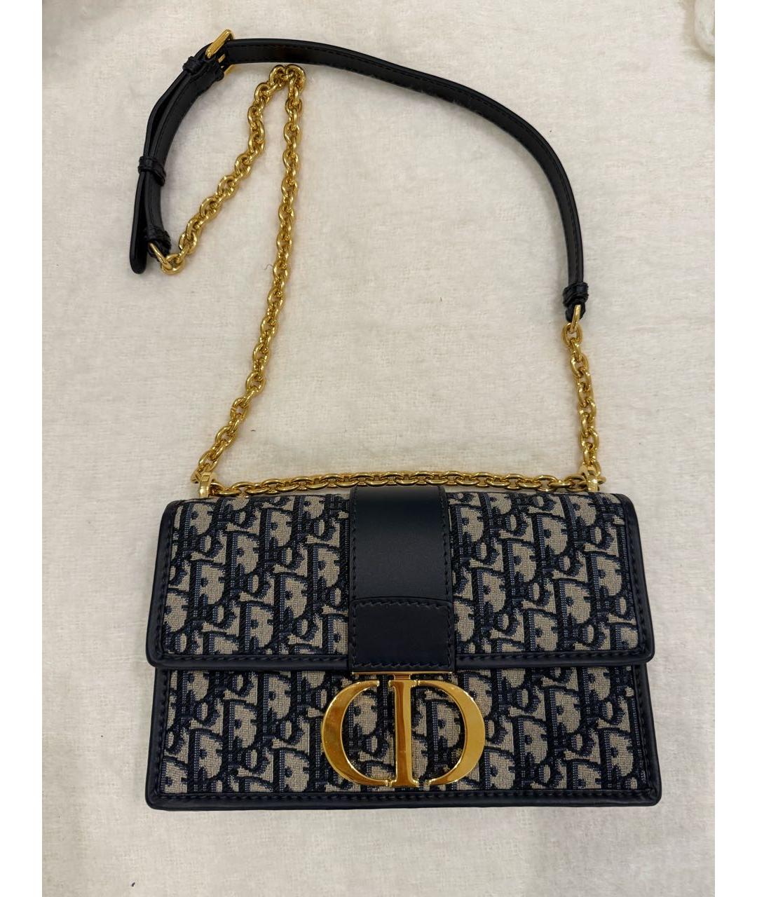 CHRISTIAN DIOR Темно-синяя кожаная сумка через плечо, фото 5