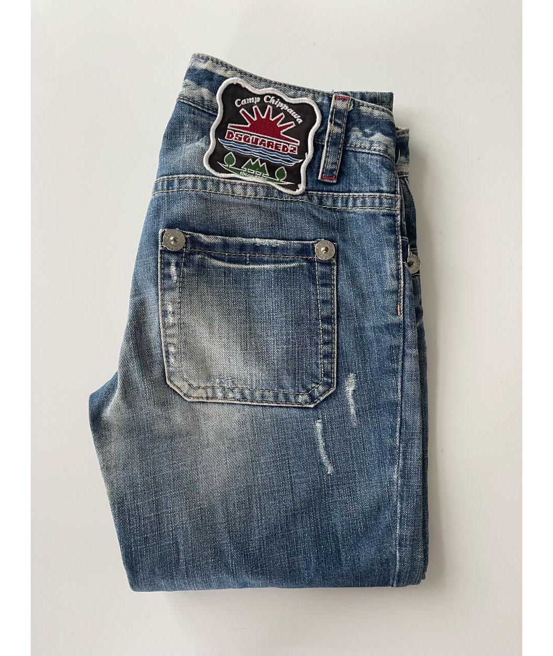 DSQUARED2 Синие хлопковые джинсы слим, фото 3