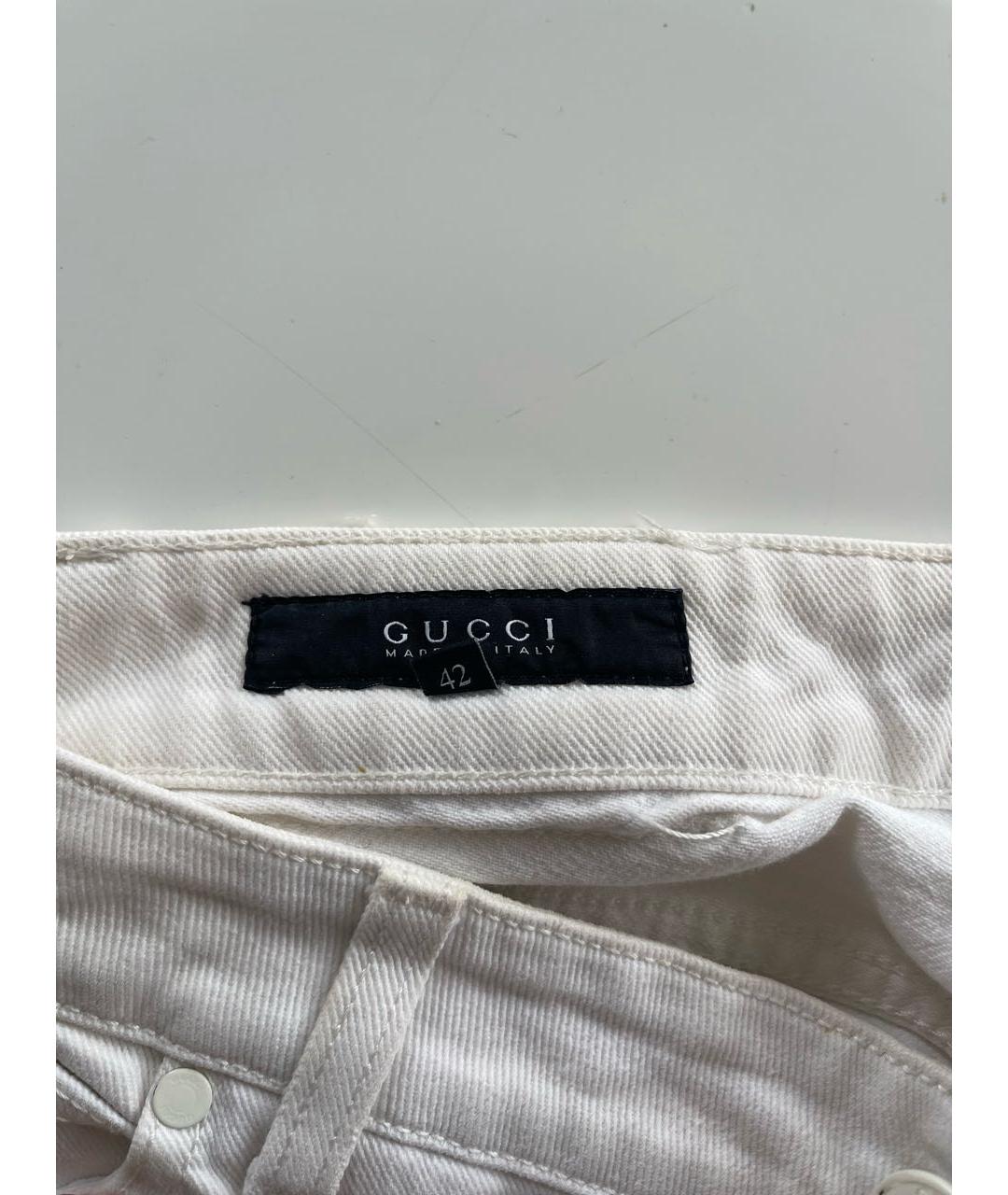 GUCCI Белые хлопковые джинсы слим, фото 4