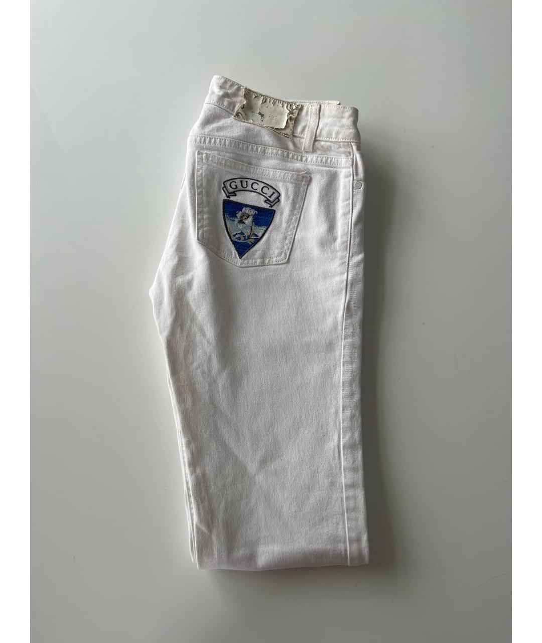 GUCCI Белые хлопковые джинсы слим, фото 2