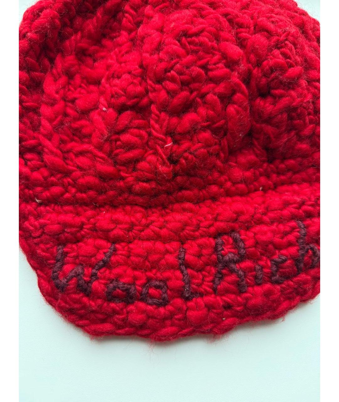WOOLRICH Красная шерстяная шапка, фото 3