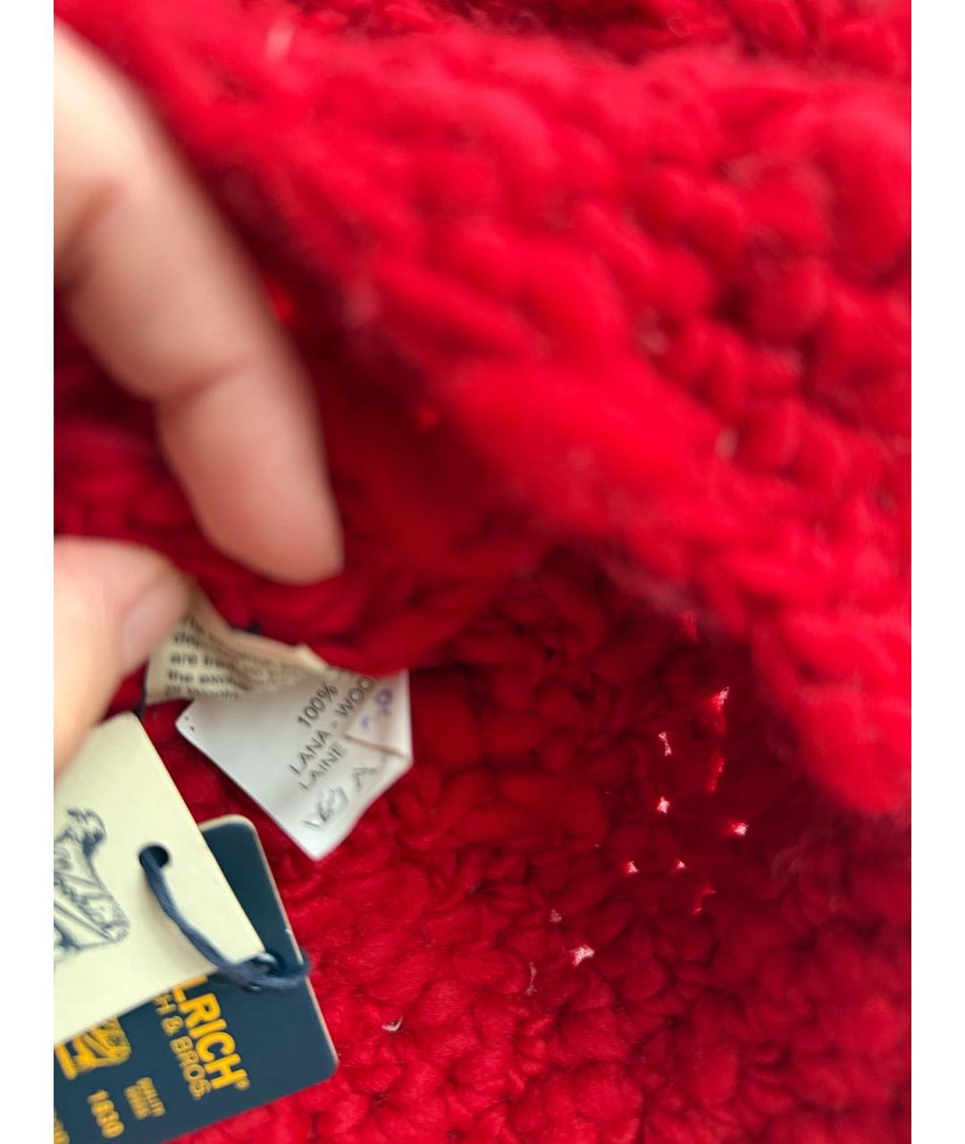 WOOLRICH Красная шерстяная шапка, фото 6