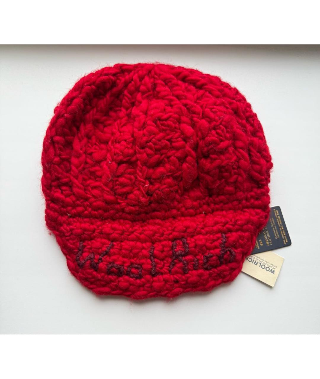 WOOLRICH Красная шерстяная шапка, фото 2