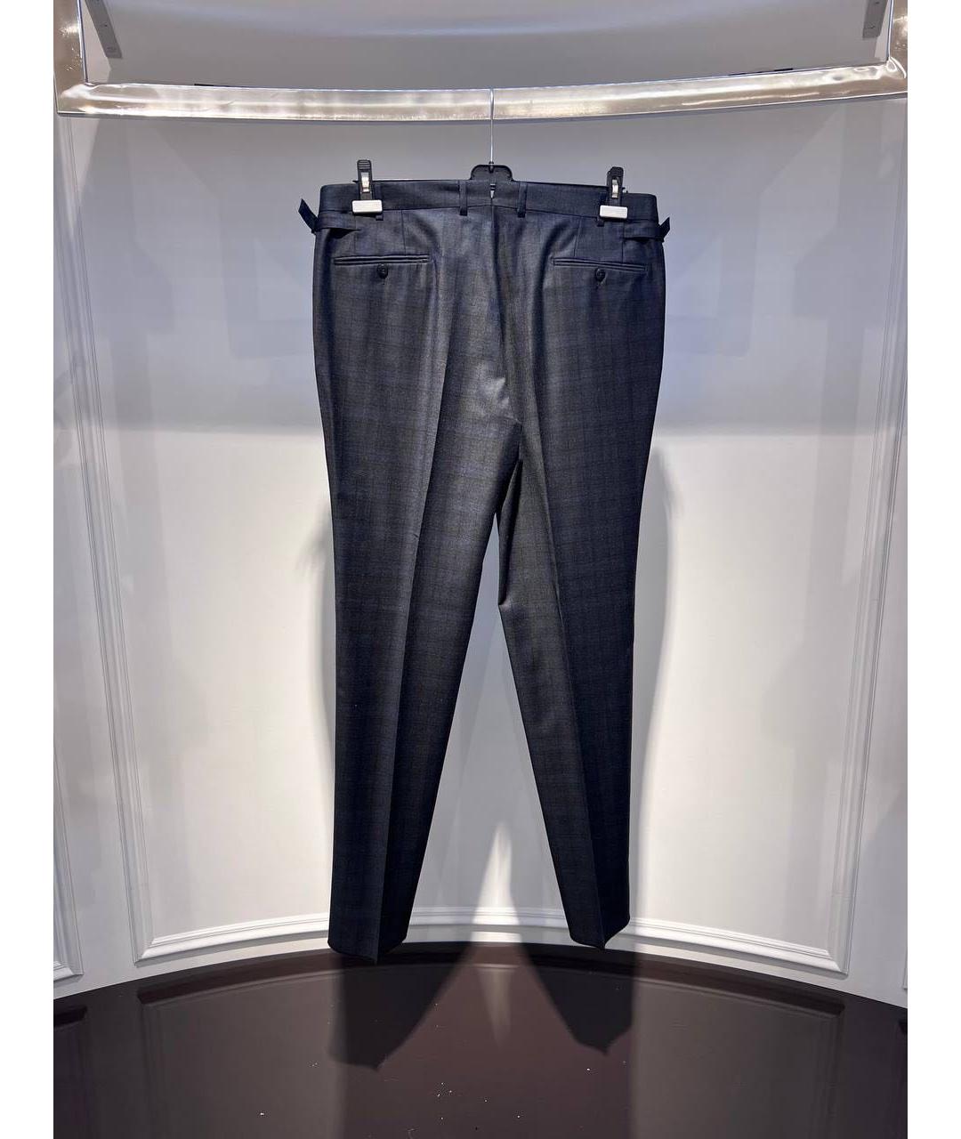 ZZEGNA Темно-синие шерстяные классические брюки, фото 2