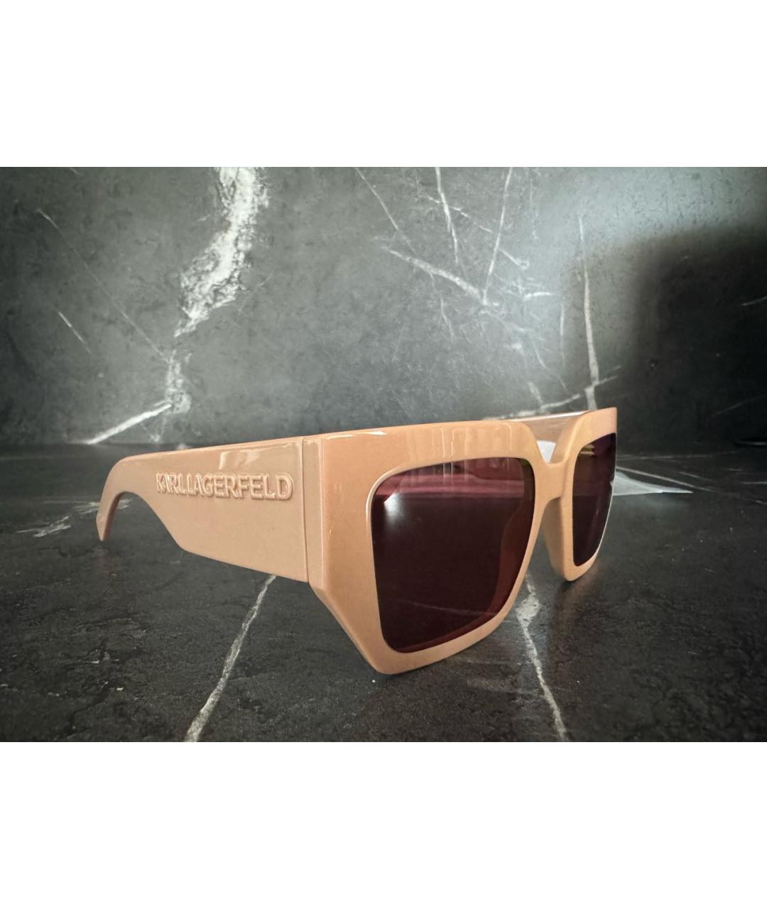 KARL LAGERFELD Бежевые пластиковые солнцезащитные очки, фото 2