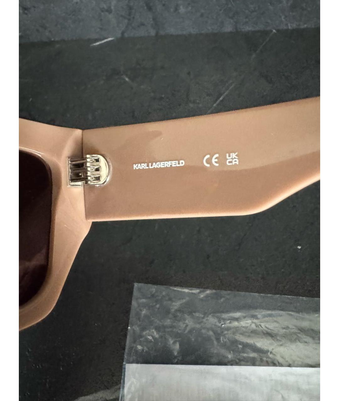 KARL LAGERFELD Бежевые пластиковые солнцезащитные очки, фото 6
