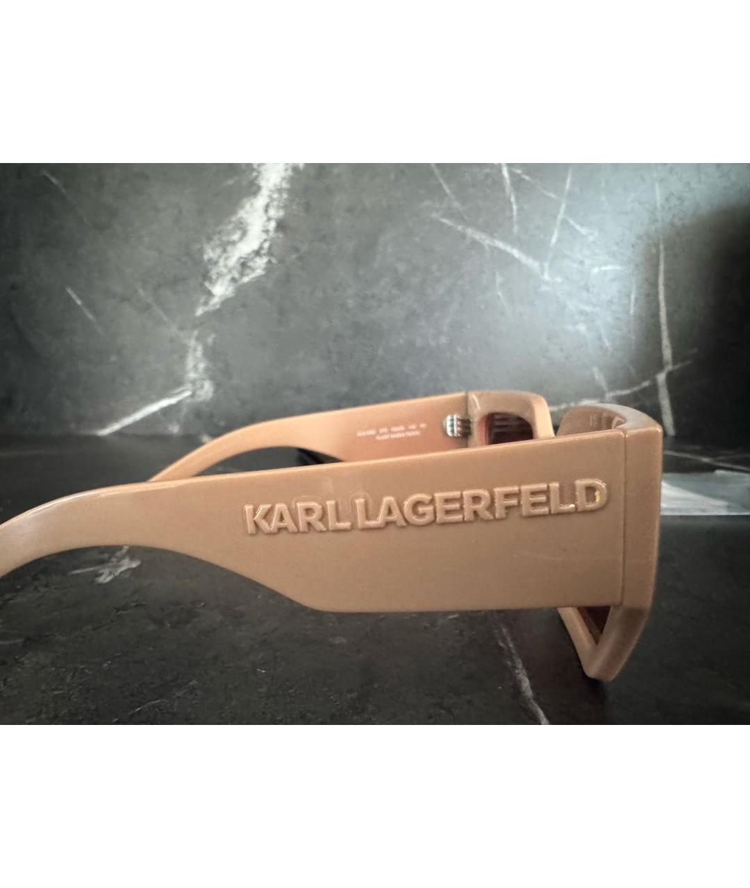 KARL LAGERFELD Бежевые пластиковые солнцезащитные очки, фото 3
