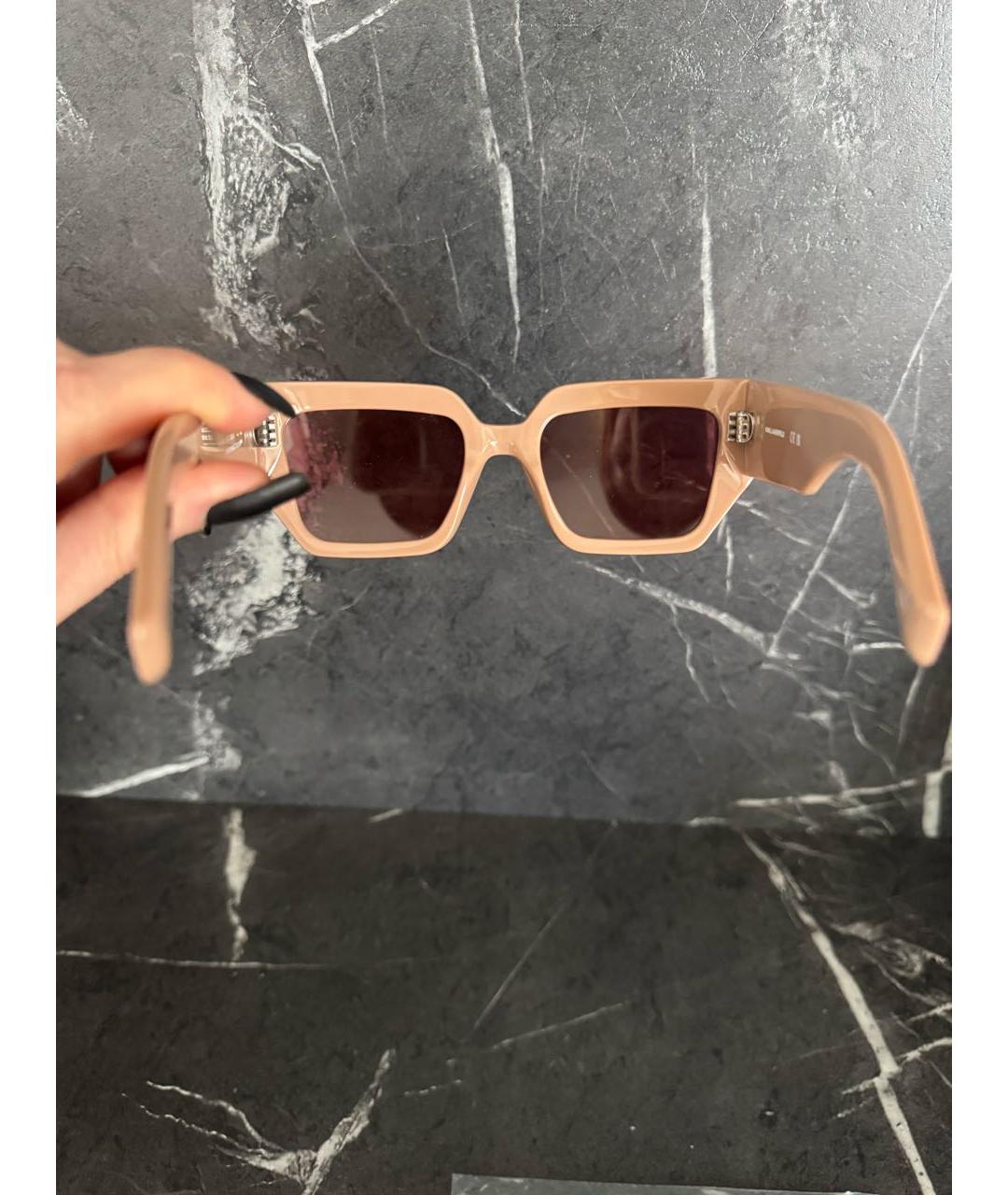 KARL LAGERFELD Бежевые пластиковые солнцезащитные очки, фото 8