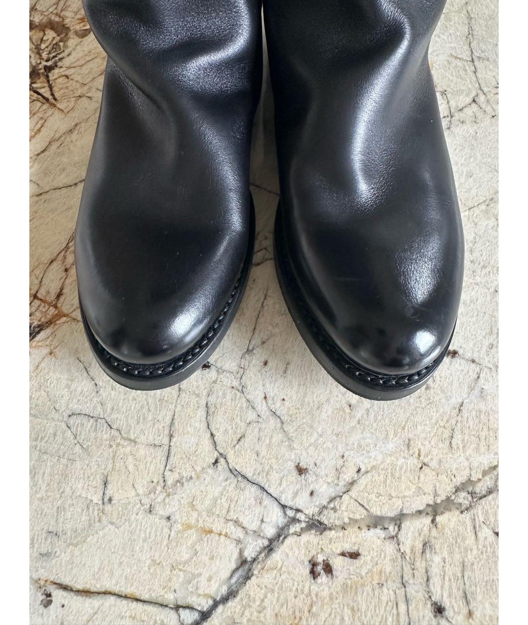 PRADA Черные кожаные сапоги, фото 3