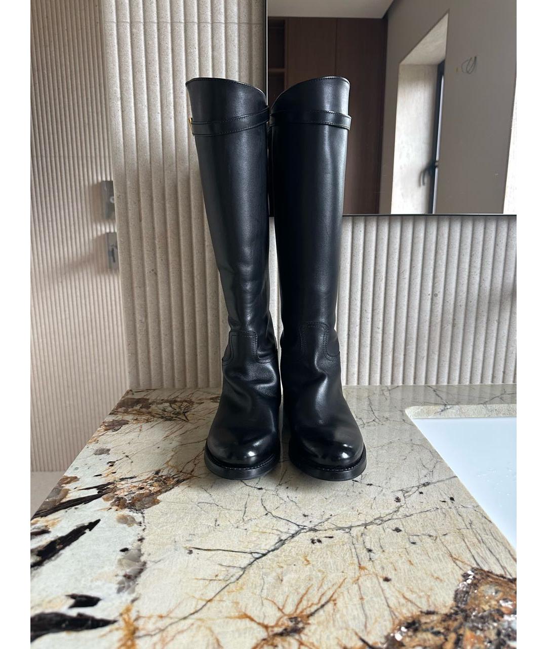 PRADA Черные кожаные сапоги, фото 2