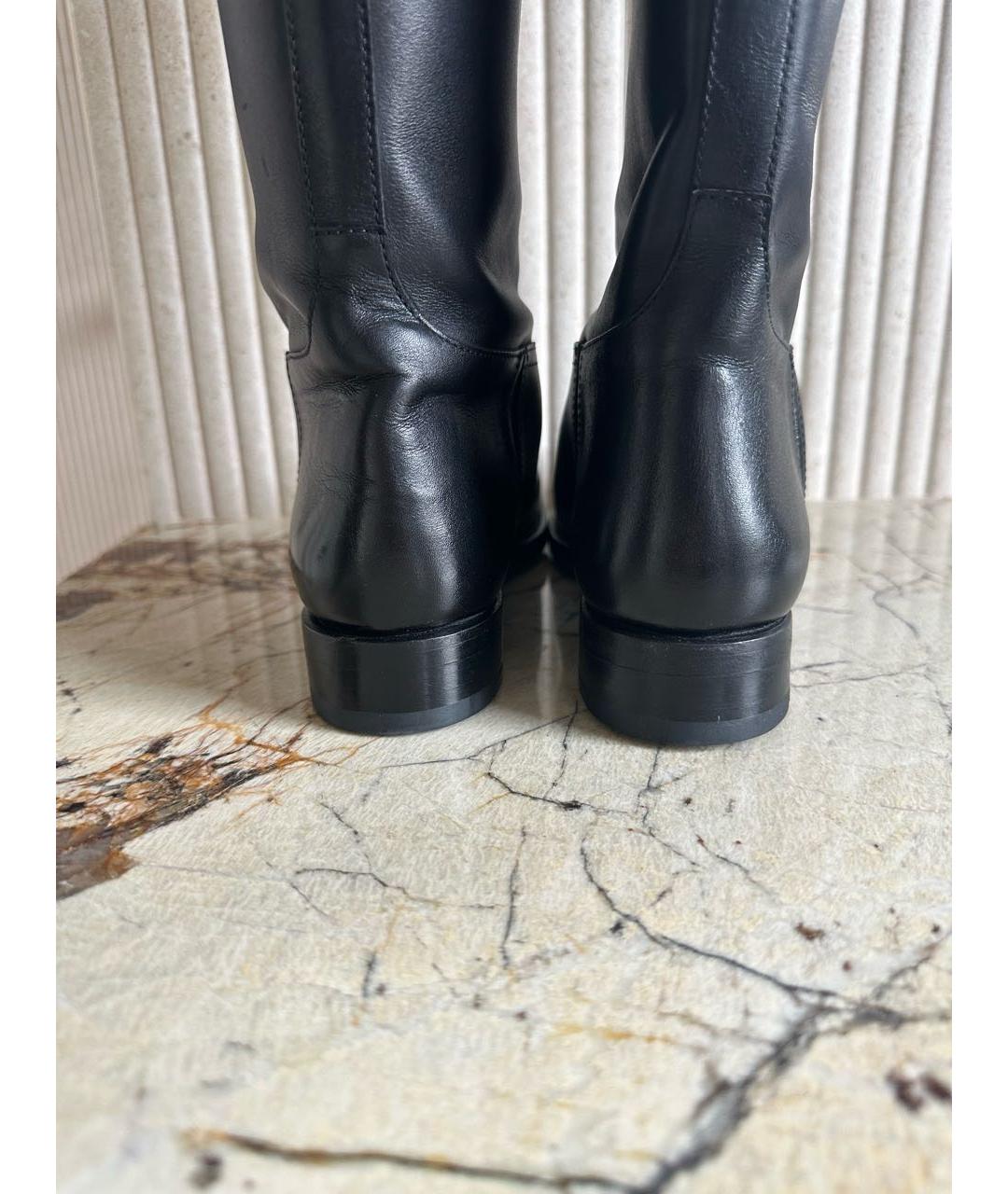 PRADA Черные кожаные сапоги, фото 4