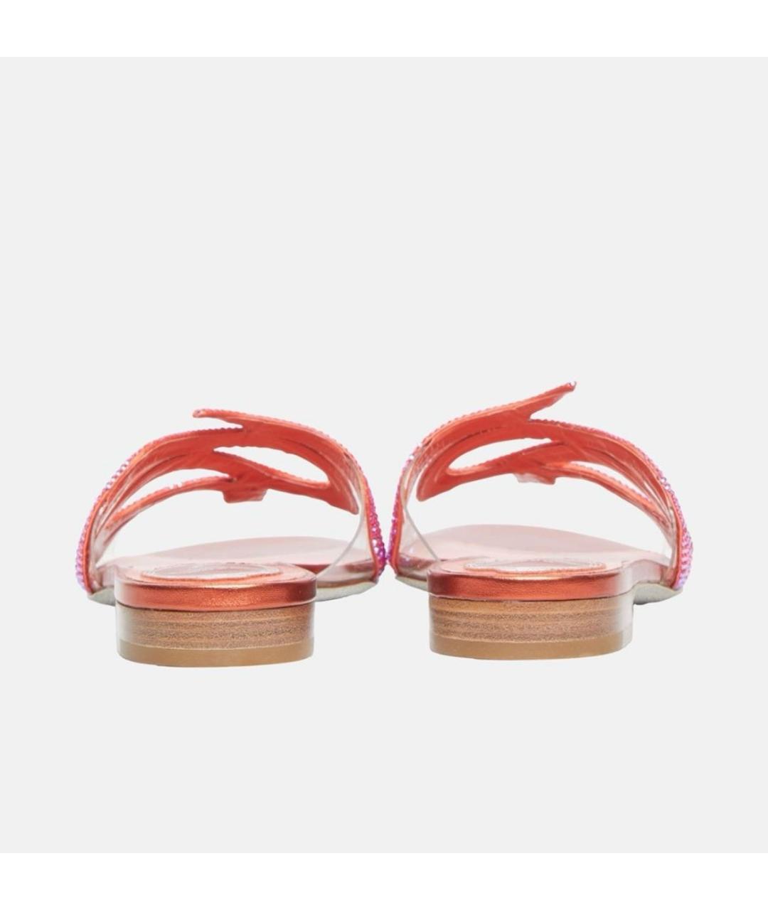 RENE CAOVILLA Коралловые кожаные сандалии, фото 4