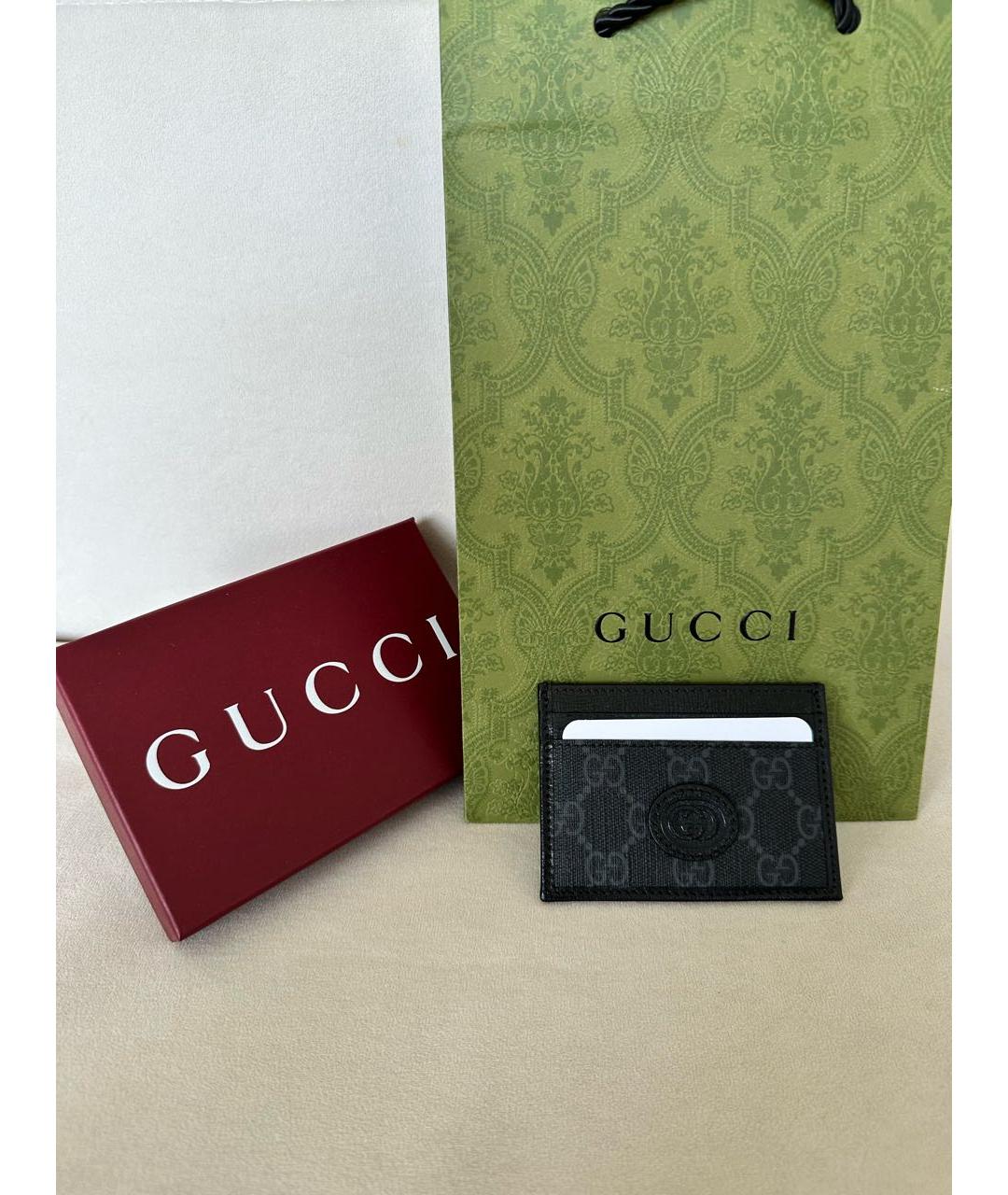GUCCI Черный кожаный кардхолдер, фото 5