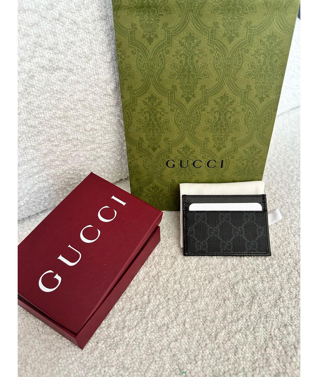 GUCCI Черный кожаный кардхолдер, фото 4