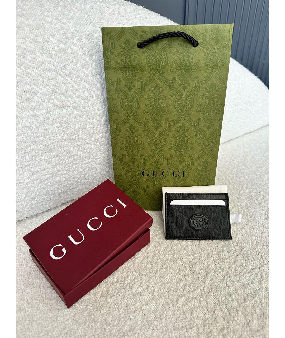 GUCCI Черный кожаный кардхолдер, фото 6