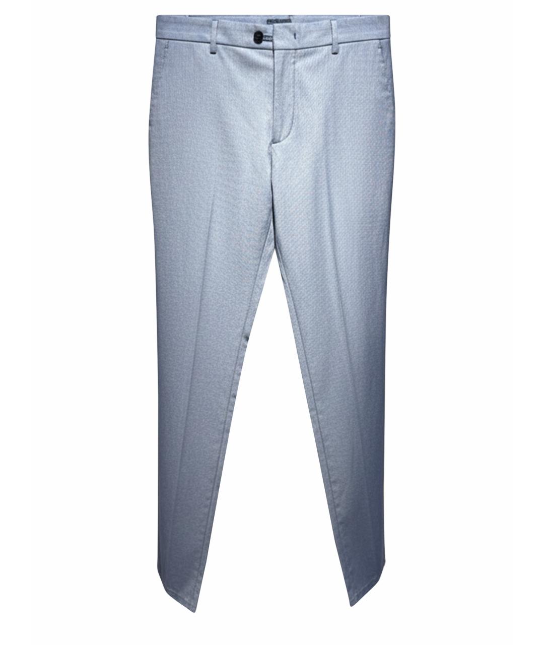 ZZEGNA Голубые хлопковые классические брюки, фото 1
