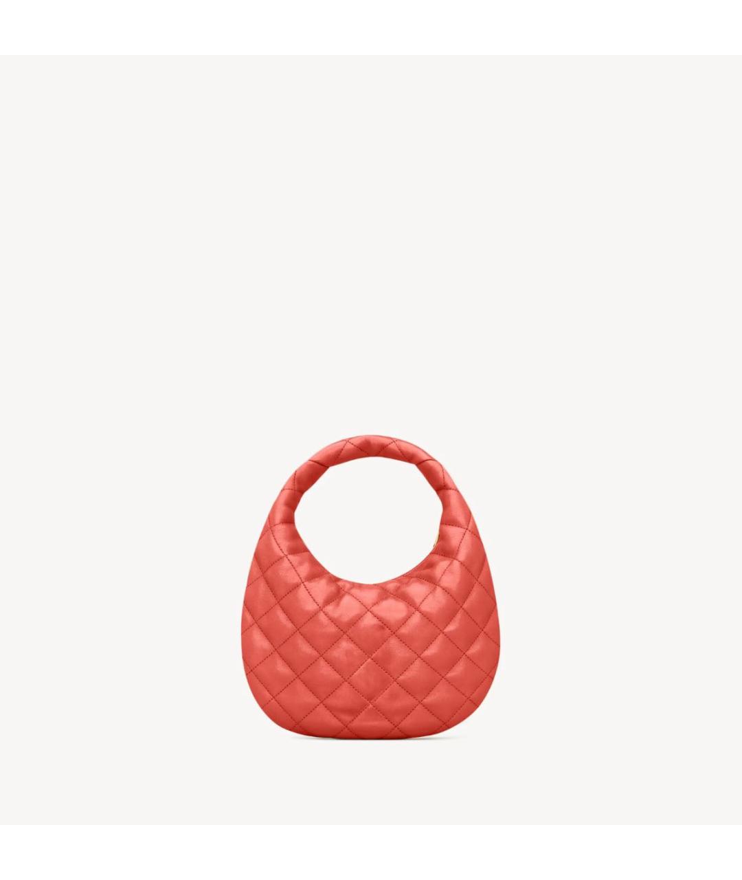 SAINT LAURENT Коралловая кожаная сумка через плечо, фото 2