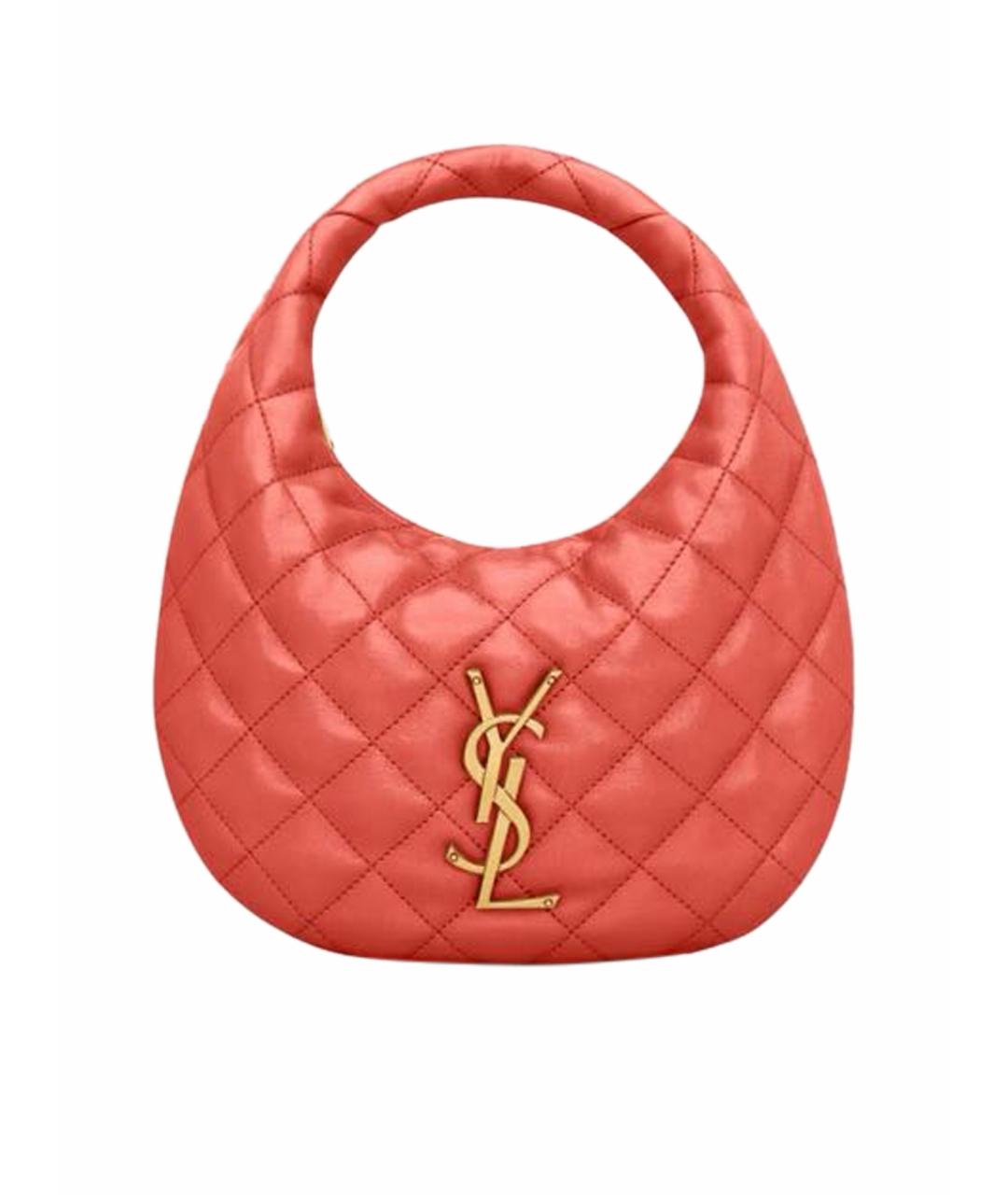 SAINT LAURENT Коралловая кожаная сумка через плечо, фото 1