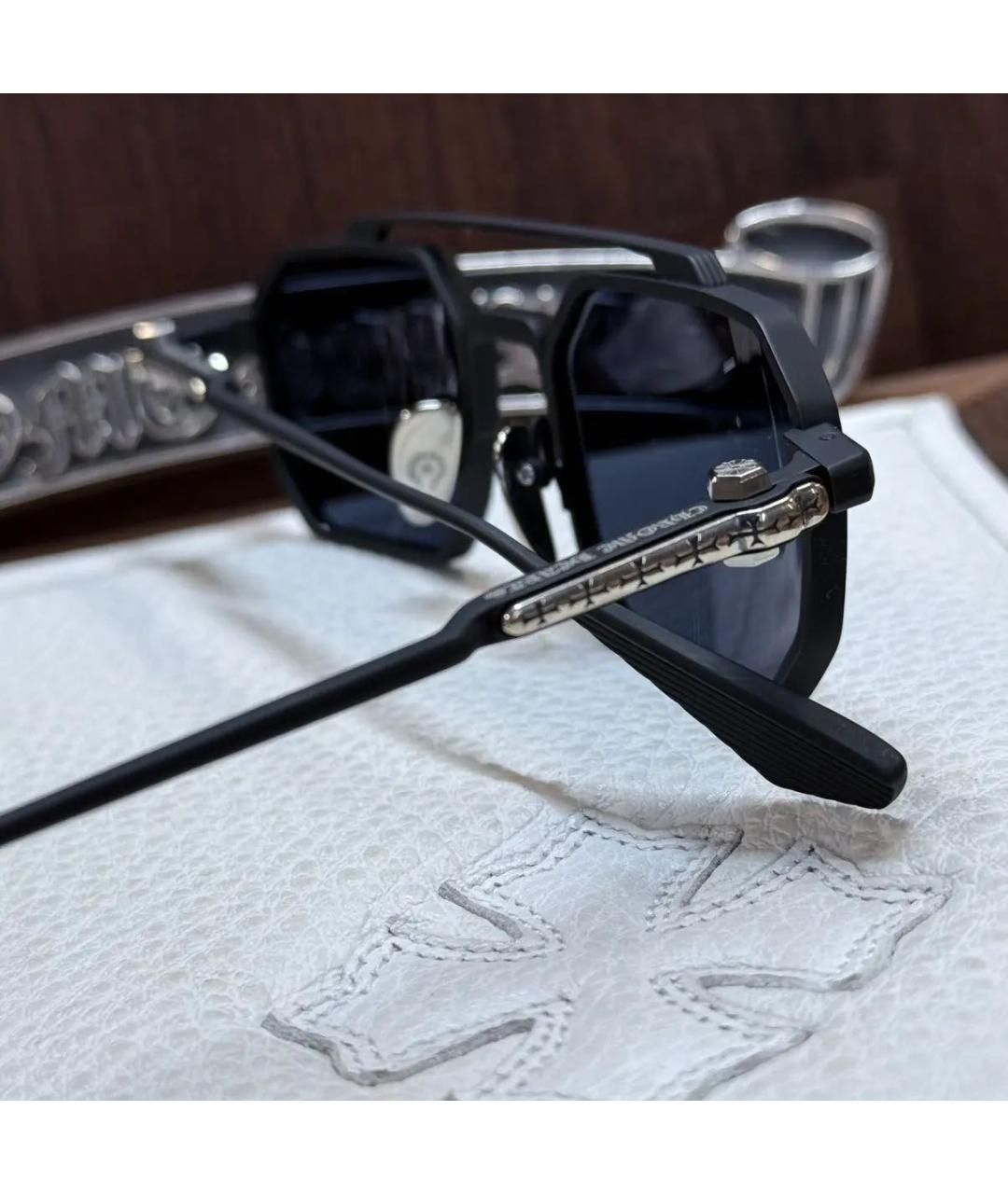 CHROME HEARTS Черные металлические солнцезащитные очки, фото 7