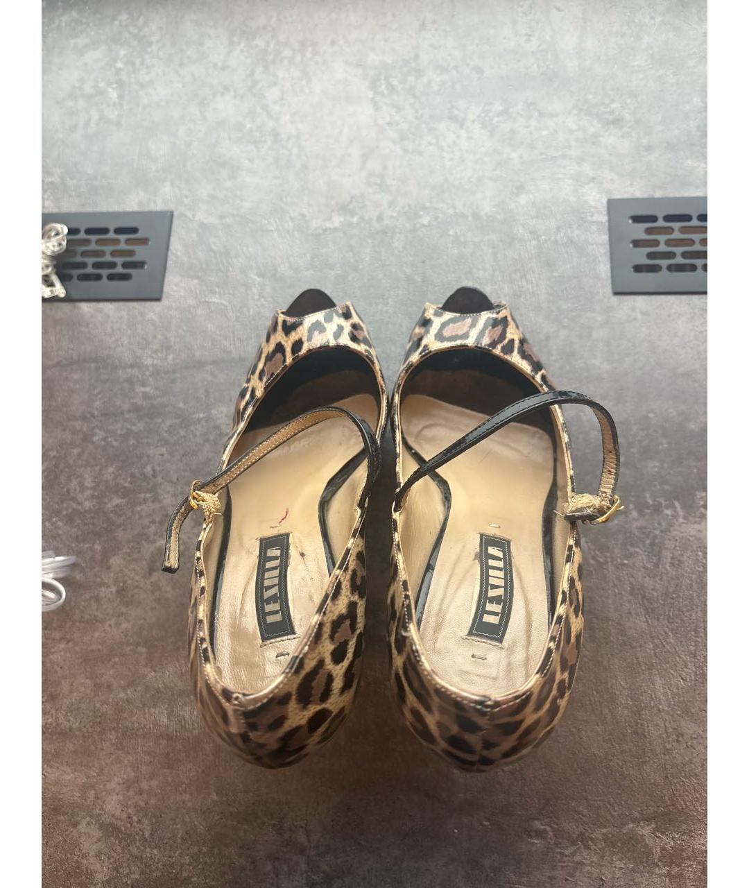 LE SILLA Бежевые кожаные туфли, фото 3