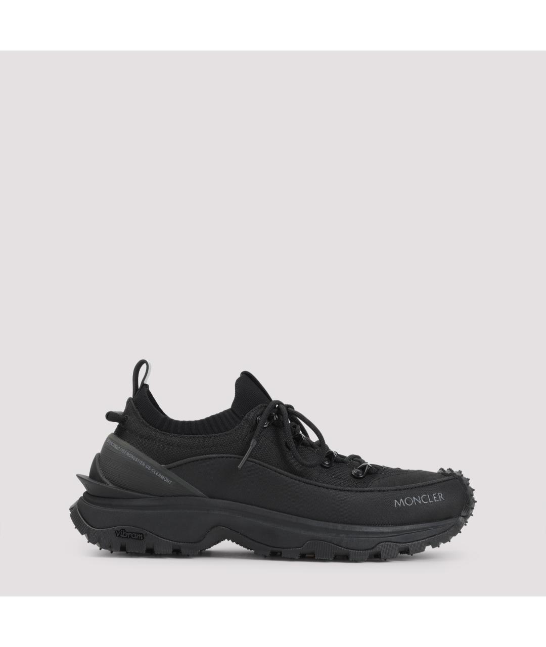 MONCLER Черные синтетические низкие кроссовки / кеды, фото 2