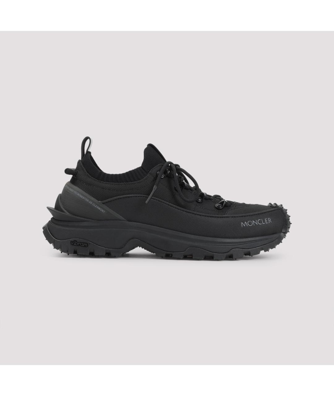 MONCLER Черные синтетические низкие кроссовки / кеды, фото 3
