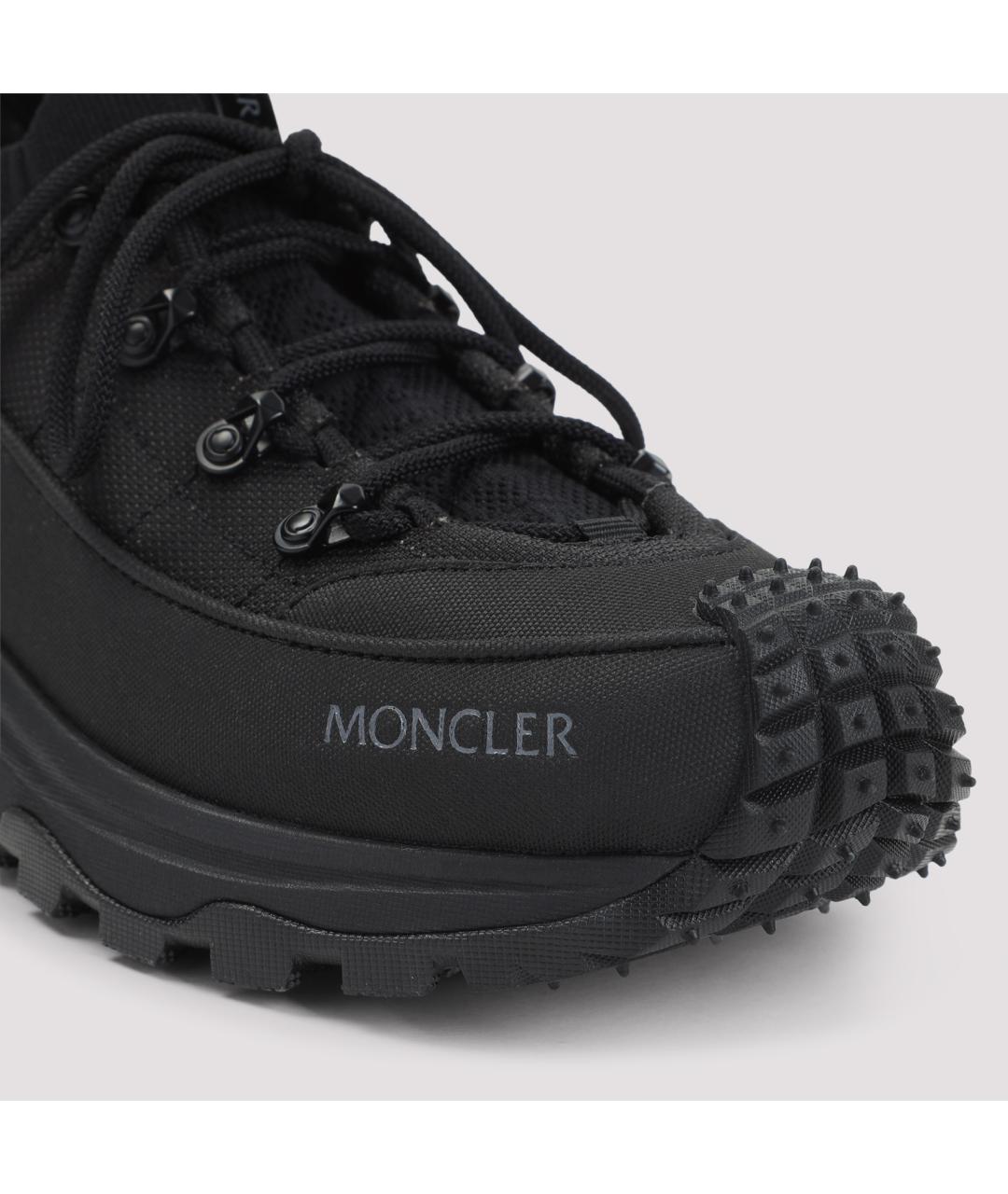 MONCLER Черные синтетические низкие кроссовки / кеды, фото 6