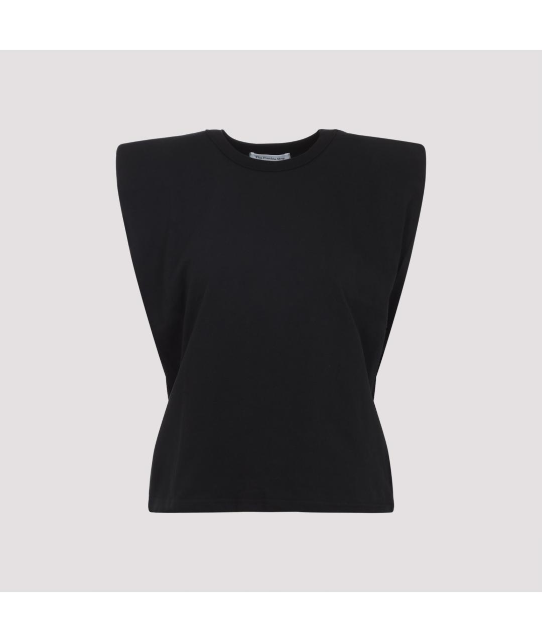 THE FRANKIE SHOP Черная хлопковая футболка, фото 2