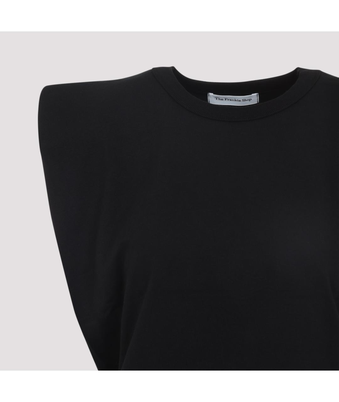 THE FRANKIE SHOP Черная хлопковая футболка, фото 5