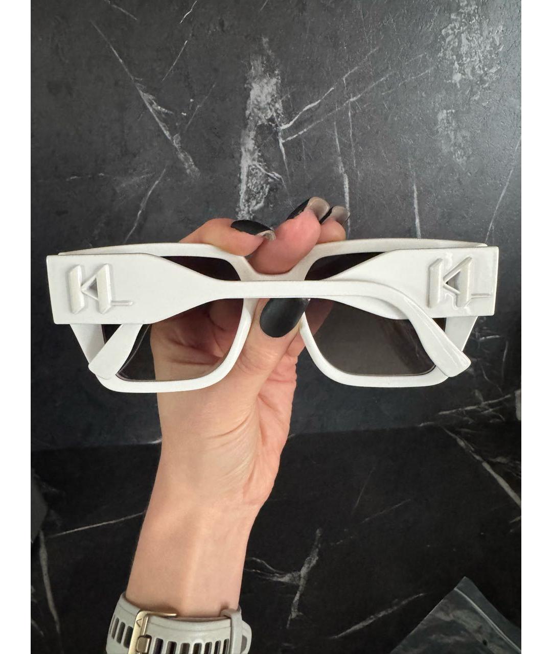 KARL LAGERFELD Белые пластиковые солнцезащитные очки, фото 5