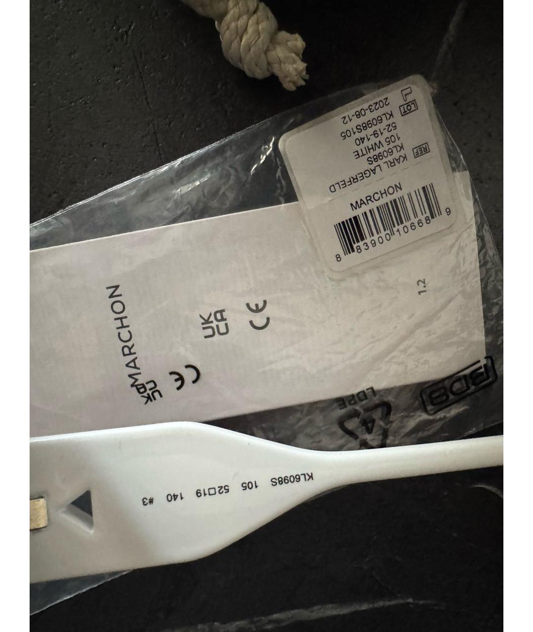 KARL LAGERFELD Белые пластиковые солнцезащитные очки, фото 7