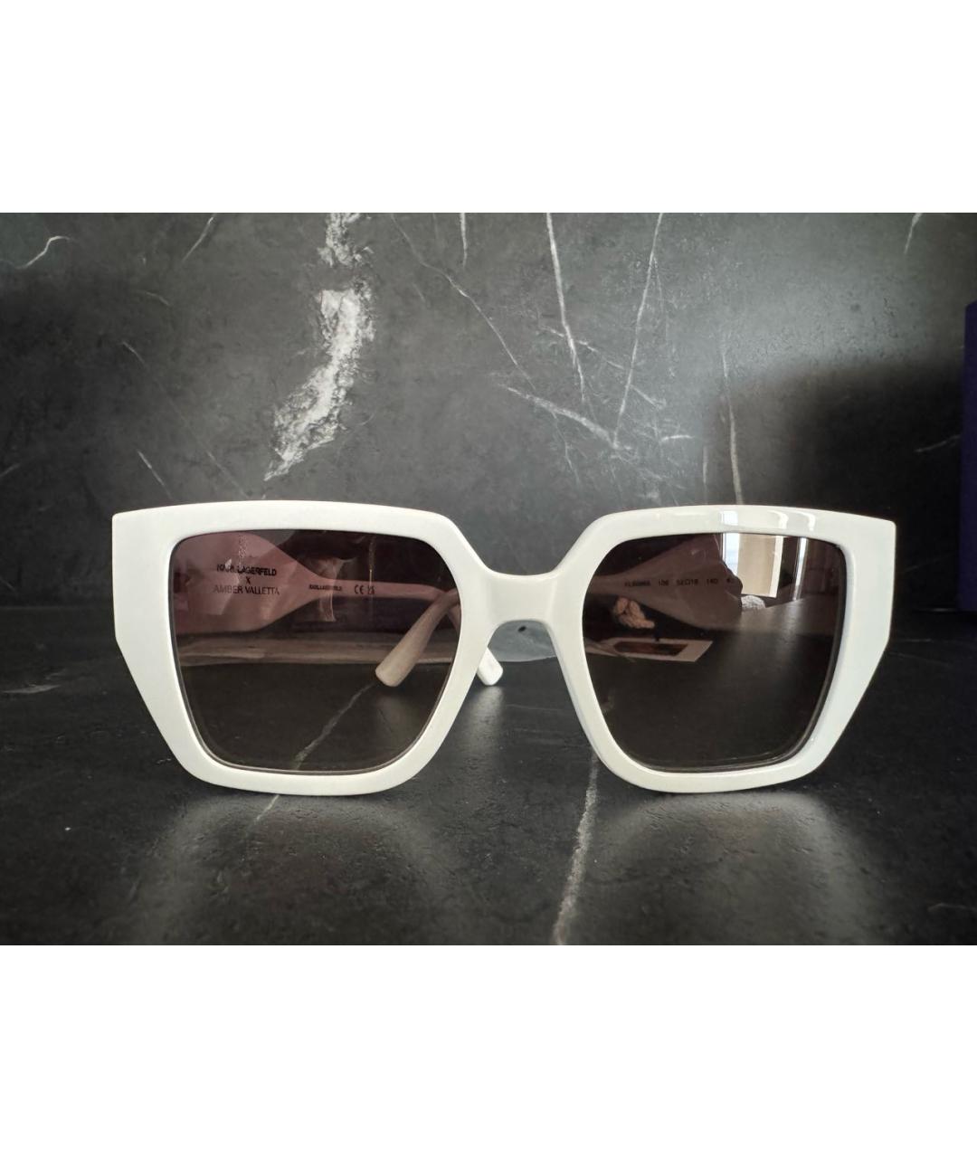 KARL LAGERFELD Белые пластиковые солнцезащитные очки, фото 9