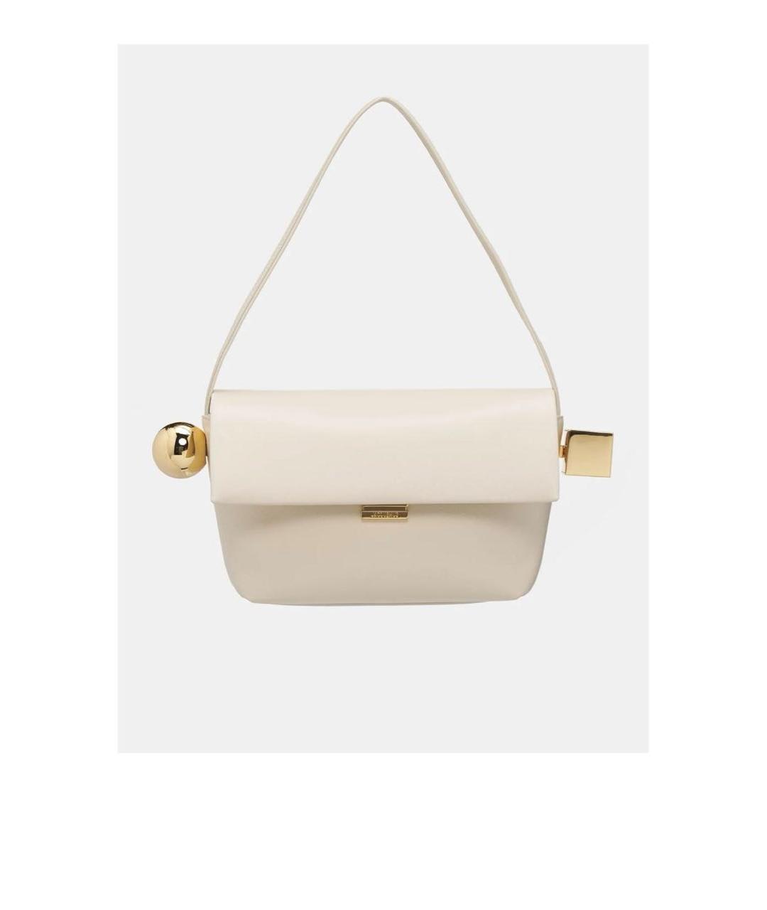 JACQUEMUS Бежевая кожаная сумка через плечо, фото 8