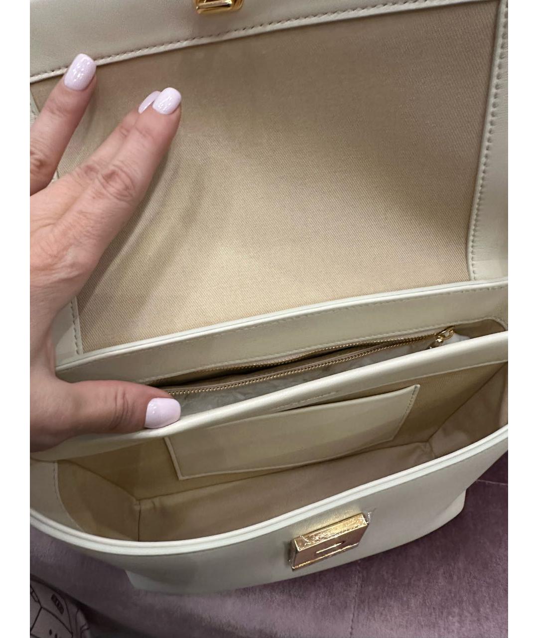 JACQUEMUS Бежевая кожаная сумка через плечо, фото 4